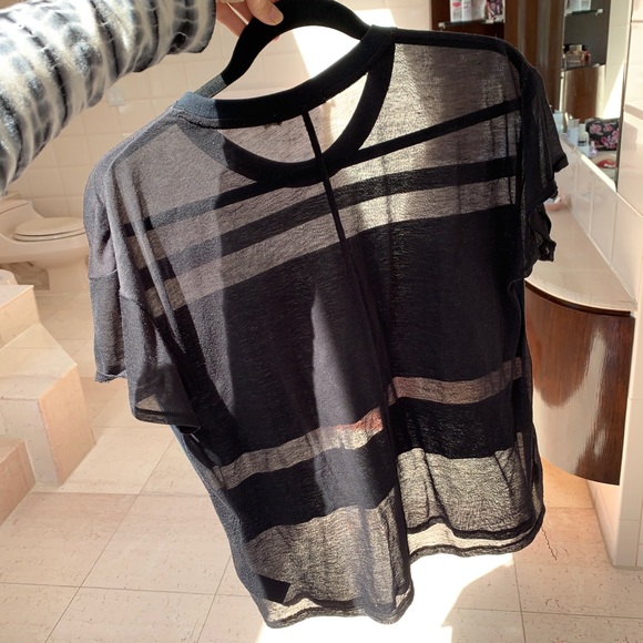 Rag & Bone /Jean Black Sheer T-shirt - Picture 4 of 11